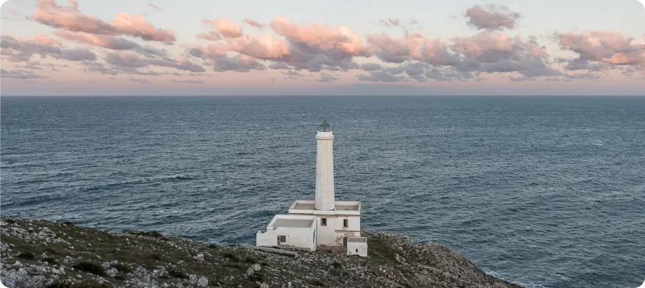 Lighthouse next to the sea