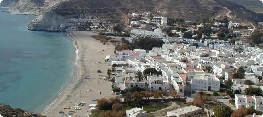 Hillside view on the coastal town